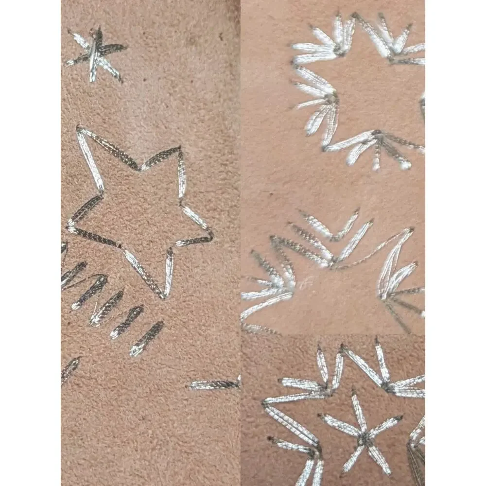 Free People Bowers Pink Star Moon Embroidered Western Boots 9 39 NWOT Distressed - Picture 8 of 10